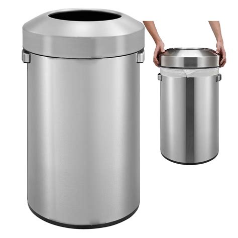 stainless steel wastebasket with lid